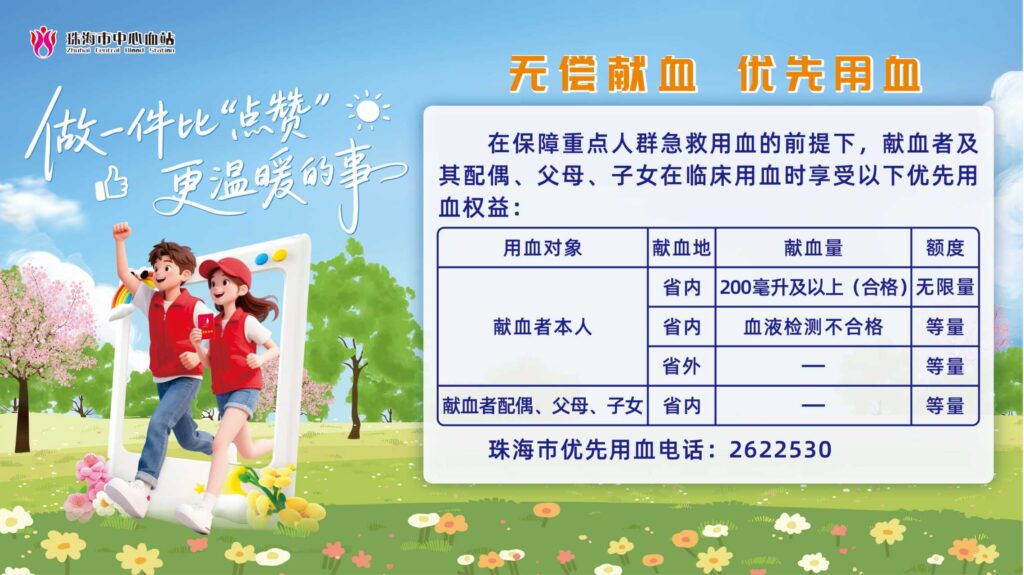 公益宣传丨无偿献血，优先用血